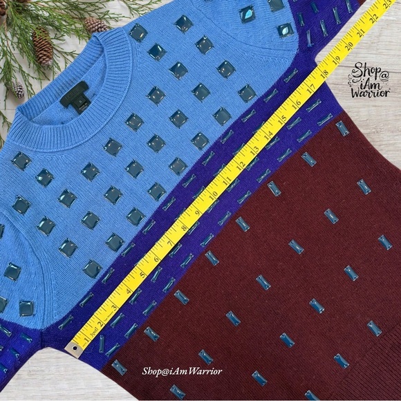 J.Crew Collection enamel embellished color block sweater *shop@iamwarrior - Picture 7 of 11